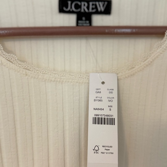 White Ribbed Short Sleeve Top - Picture 4 of 5